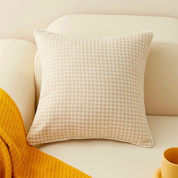Housse de coussin Scandinave géométrique jaune pâle Housse de coussin Scandinave géométrique jaune pâle  1