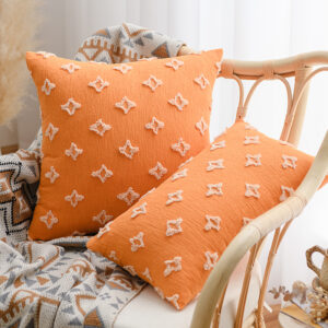 Housse de coussin broderie de motifs géométrique Housse de coussin broderie de motifs géométrique 1