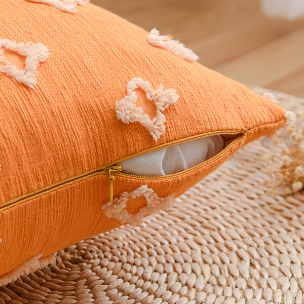 Housse de coussin broderie de motifs géométrique Housse de coussin broderie de motifs géométrique 3