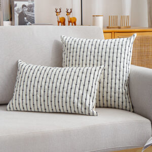 Housse de coussin scandinave ligne géométrique tissée Housse de coussin scandinave ligne géométrique tissée 1