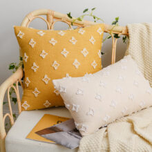 Housse de coussin broderie de motifs géométrique Housse de coussin broderie de motifs géométrique 4