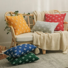 Housse de coussin broderie de motifs géométrique Housse de coussin broderie de motifs géométrique 6