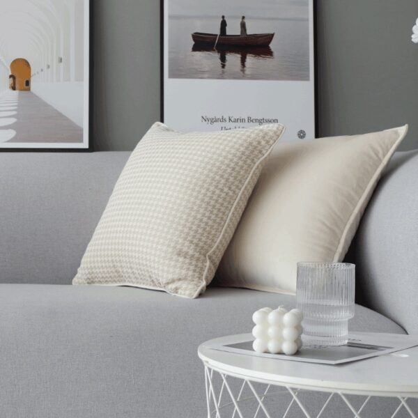 Housse de coussin Scandinave géométrique jaune pâle Housse de coussin Scandinave géométrique jaune pâle  5