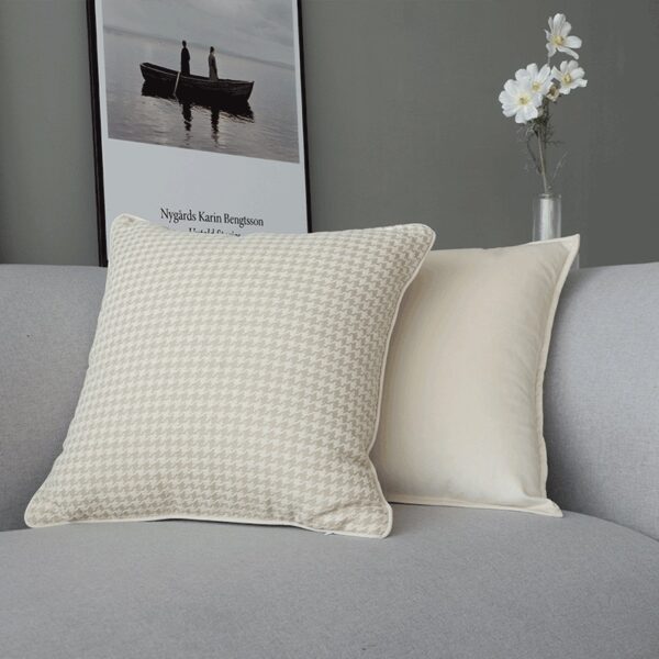Housse de coussin Scandinave géométrique jaune pâle Housse de coussin Scandinave géométrique jaune pâle  3