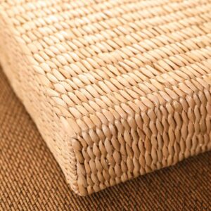 Coussin de sol carré en paille méditation yoga 2