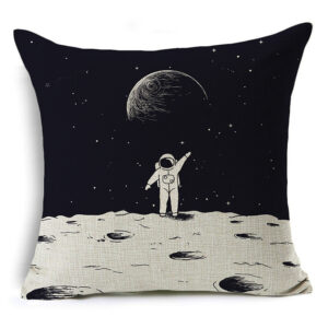 housse de coussin noir et blanc salut de la lune 22