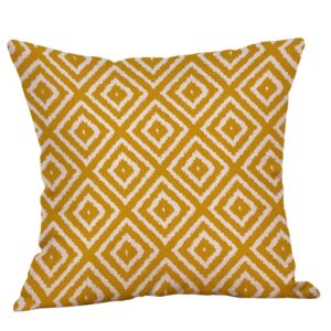 Housse de coussin nordique bande jaune et mosaïque Housse de coussin nordique bande jaune et mosaïque 4