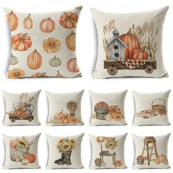 Housse de coussin nature d’octobre la citrouille de Thanksgiving Housse de coussin nature d'octobre la citrouille de Thanksgiving 1