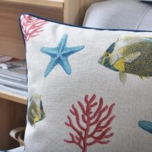 Housse de coussin marin coquillage et crustacé Housse de coussin marin coquillage et crustacé 5