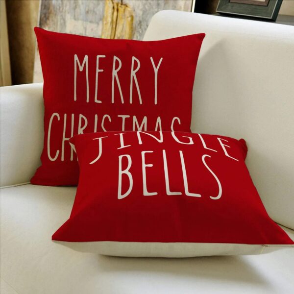 Housse de coussin Jingle Bells Christmas red Housse de coussin Jingle Bells Christmas red 1
