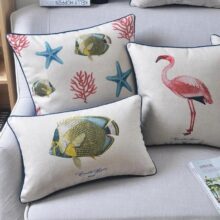 Housse de coussin marin coquillage et crustacé Housse de coussin marin coquillage et crustacé 3