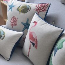 Housse de coussin marin coquillage et crustacé Housse de coussin marin coquillage et crustacé 4
