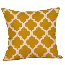 Housse de coussin nordique bande jaune et mosaïque Housse de coussin nordique bande jaune et mosaïque 3