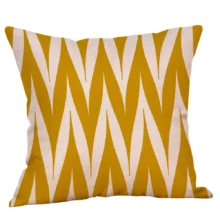 Housse de coussin nordique bande jaune et mosaïque Housse de coussin nordique bande jaune et mosaïque 5