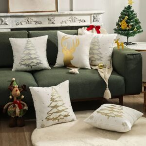 Housse de coussin dorée la festive Housse de coussin dorée la festive 1