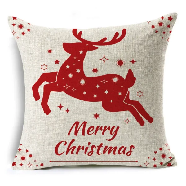 Housse de coussin des périodes de Noël en rouge et blanc Housse de coussin des périodes de Noël en rouge et blanc 2