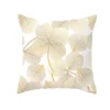 Taie d'oreiller en polyester imprimé plante dorée, housse de coussin de canapé, décoration d'intérieur 14