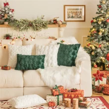 Housses de coussin Noel brodé sapin 3D Housses de coussin Noel brodé sapin 3D 3