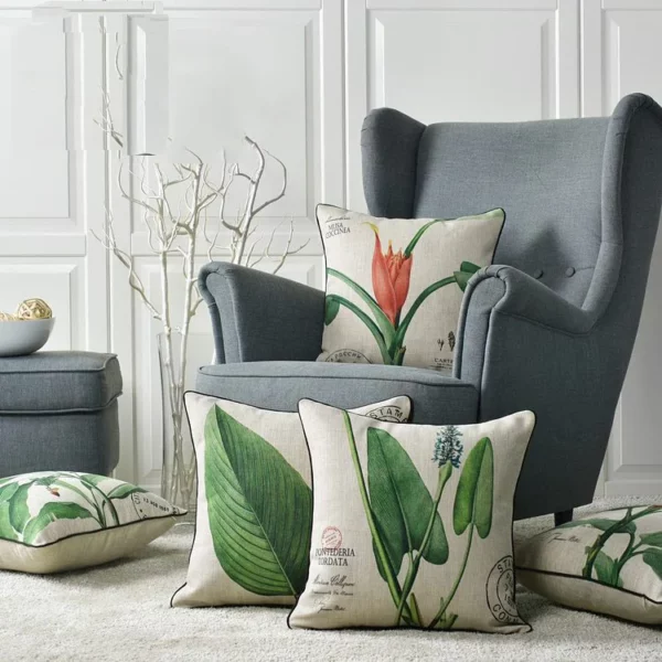 Housse de coussin nature fleur tropicale signature 3