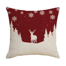 Housse de coussin Noël cerf de montagne et bonhomme de neige Housse de coussin Noël cerf de montagne et bonhomme de neige 3