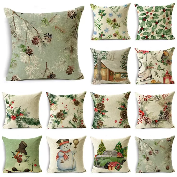 Housse de coussin de Noël bonhomme de neige 1