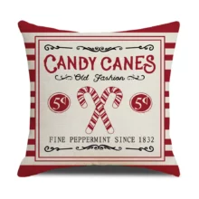 Housse de coussin noel cerf et sucre d’orge. Housse de coussin noel cerf et sucre d'orge. 3