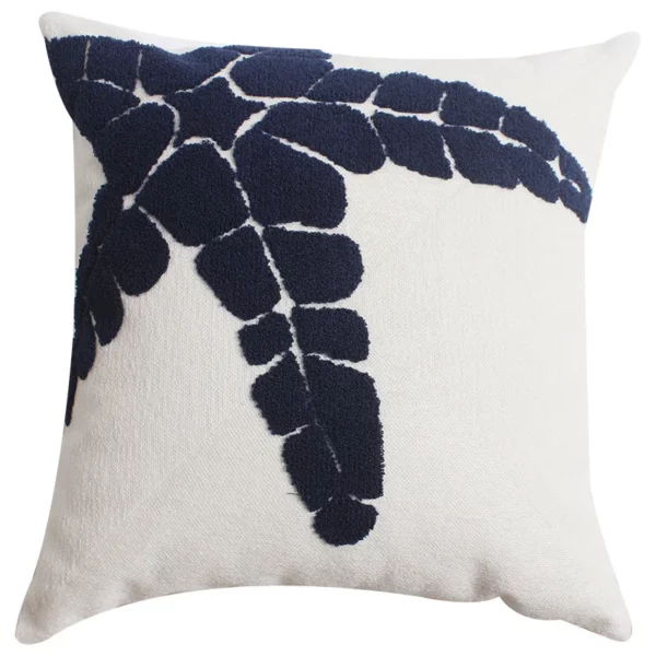 Housse de coussin marin brodée étoile de mer et coquillage Housse de coussin marin brodée étoile de mer et coquillage 6