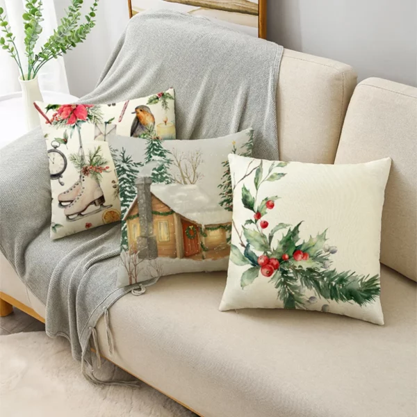 Housse de coussin de Noël bonhomme de neige 2