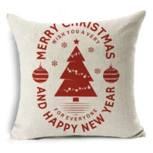 Housse de coussin des périodes de Noël en rouge et blanc Housse de coussin des périodes de Noël en rouge et blanc 4