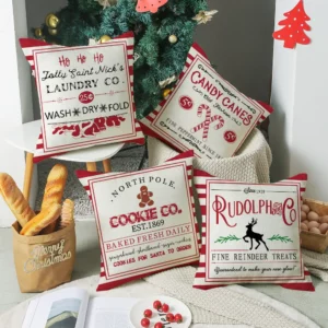 Housse de coussin noel cerf et sucre d’orge. Housse de coussin noel cerf et sucre d'orge. 1