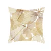 Taie d'oreiller en polyester imprimé plante dorée, housse de coussin de canapé, décoration d'intérieur 11