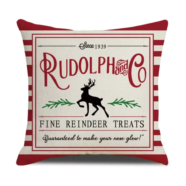 Housse de coussin noel cerf et sucre d’orge. Housse de coussin noel cerf et sucre d'orge. 2