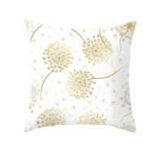 Housse de coussin nature feuille et plante doré Taie d'oreiller en polyester imprimé plante dorée, housse de coussin de canapé, décoration d'intérieur 6
