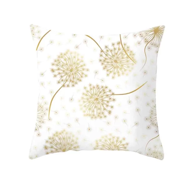 Housse de coussin nature feuille et plante doré Taie d'oreiller en polyester imprimé plante dorée, housse de coussin de canapé, décoration d'intérieur 6