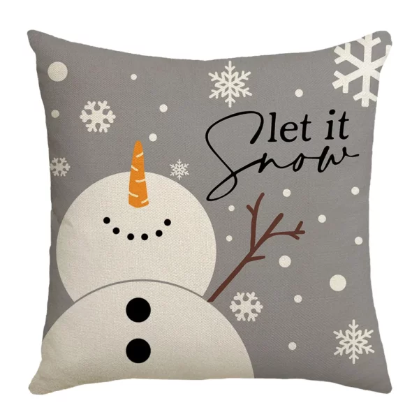 Housse de coussin Noël gris et blanc sapin et boule de neige Housse de coussin Noël gris et blanc sapin et boule de neige 6
