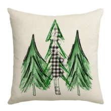 Housse de coussin Noël gris et blanc sapin et boule de neige Housse de coussin Noël gris et blanc sapin et boule de neige 4