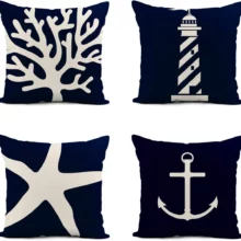 Housse de coussin bleu marine 1