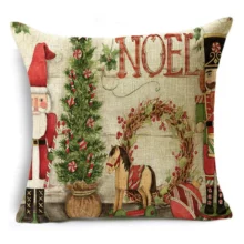 Housse de coussin papa Noël et son sapin des neiges Housse de coussin papa Noël et son sapin des neiges 22