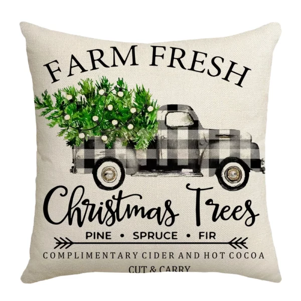Housse de coussin Noël gris et blanc sapin et boule de neige Housse de coussin Noël gris et blanc sapin et boule de neige 5