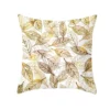 Taie d'oreiller en polyester imprimé plante dorée, housse de coussin de canapé, décoration d'intérieur 19