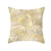 Taie d'oreiller en polyester imprimé plante dorée, housse de coussin de canapé, décoration d'intérieur 9