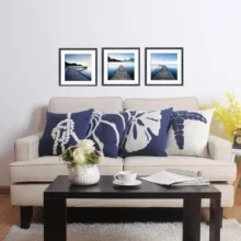 Housse de coussin marin brodée étoile de mer et coquillage Housse de coussin marin brodée étoile de mer et coquillage 4