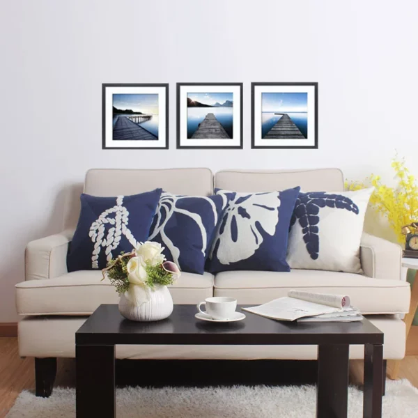 Housse de coussin marin brodée étoile de mer et coquillage Housse de coussin marin brodée étoile de mer et coquillage 4