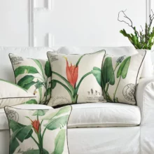 Housse de coussin nature fleur tropicale signature Housse de coussin nature fleur tropicale signature 1