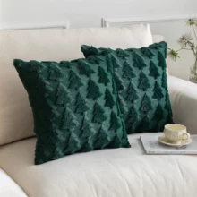 Housses de coussin Noel brodé sapin 3D Housses de coussin Noel brodé sapin 3D 1