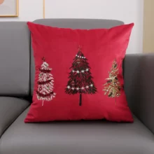 Housse de coussin velours aux couleurs de noel 3