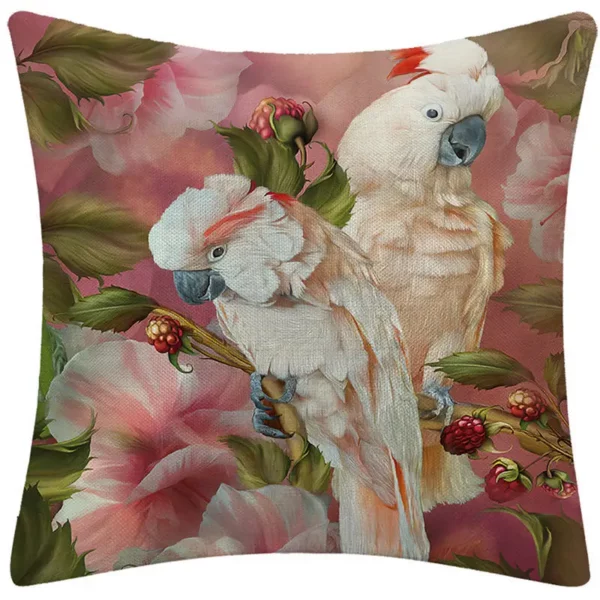 Housse de coussin nature tropicale réaliste perroquet perruche et toucan Housse de coussin nature tropicale réaliste perroquet perruche et toucan 6
