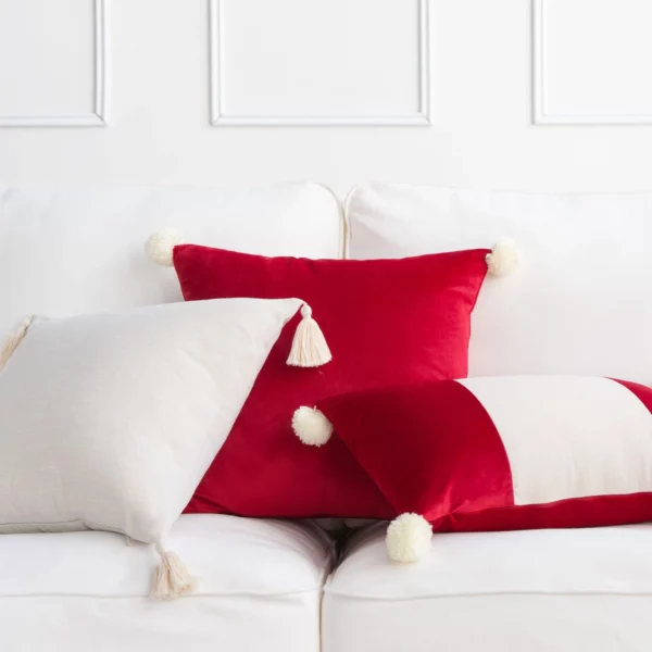 Housses de coussin Le chic Rouge et blanc 2
