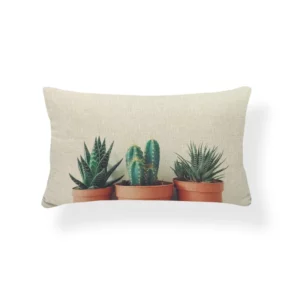 Housses de coussin nature plante et cactus 30x50cm 8