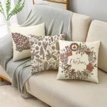 Housse de coussin plantes et décoration de Noël 2